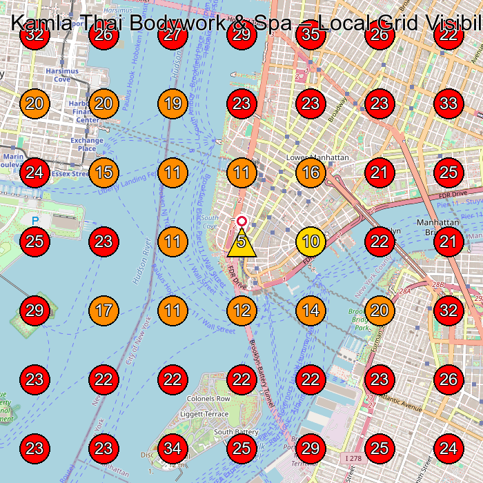 Kamla Thai Bodywork & Spa GeoGrid visibility map for Spa And Health Club in New York